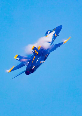 A Blue Angel F-18 During A Fast Turn