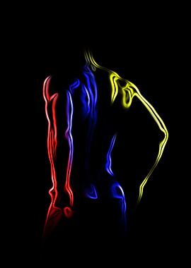 His back is like a map. hand + PS