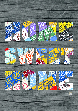 Home Sweet Home Recycled Vintage License Plate Art Lett ...