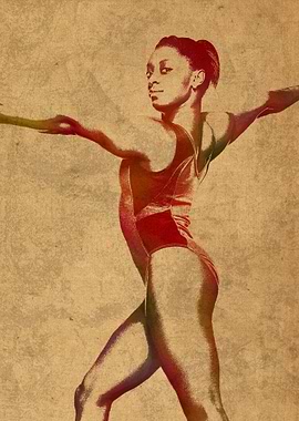 Simone Biles Olympic Gymnast USA Watercolor Portrait