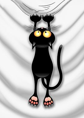 Cat Fun Naughty Character Falling Down