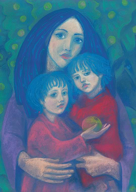 Bedtime fairytale, mother & kids