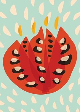 Abstract vector illustration of a lovely red tulip over ...