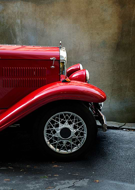 Beautiful old red automobile