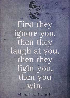 Mahatma Gandhi Quote on Winning.