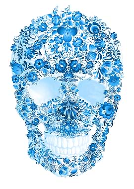 Gzhel Skull