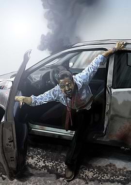 Digital illustration about a zombie getting out from a ...