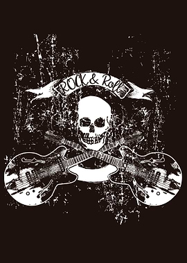 Grunge skull rock and roll
