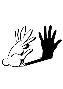 Cute bunny shadow