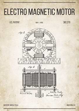 Electro Magnetic Motor U.S. Patent #382,279.
