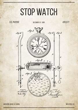 Stop Watch (stopwatch) U.S. Patent #418,577.