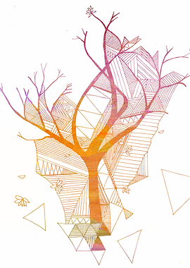 golden tree on white