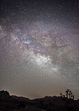 A nighttime photograph of the Milky Way Galaxy, shot fr ...