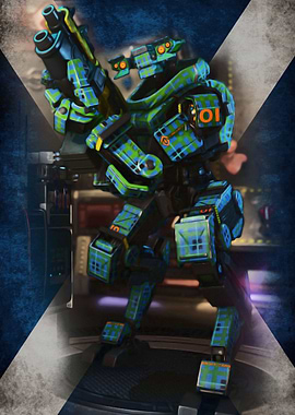 A robot in tartan livery.