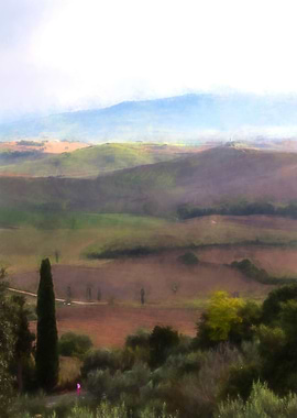 hilly landscape in autumn season