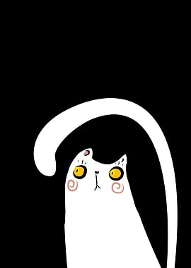 Dark Night White Cat