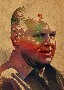 Rush Limbaugh Watercolor Portrait.