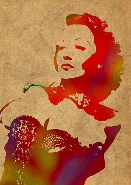 Jane Wyman Watercolor Portrait