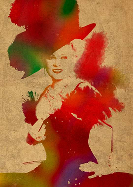 Mae West Watercolor Portrait