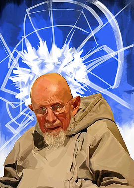 An old priest having a mystical vision