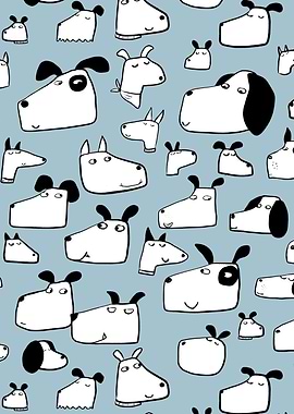 Lots of Dogs Cartoon Pets