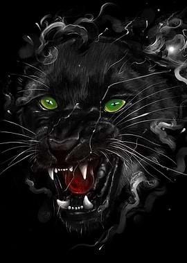 Black Panther - Digital painting of black panther.