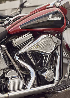 Close up of a INDIAN American motorcycle
