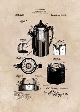 patent - China Coffee pot - Blanke - 1909