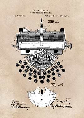 patent - type writing machine - Uhlig - 1897