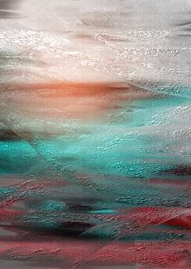 Digital oil painting with heavy brush strokes in metall ...