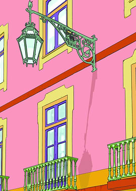 Baixa in pink, photography taken in Baixa, Lisbon. A Po ...