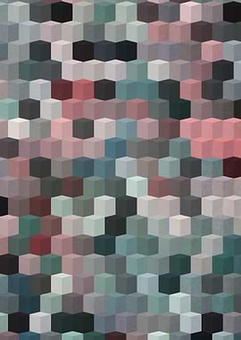 Geometric abstraction featuring cubes.