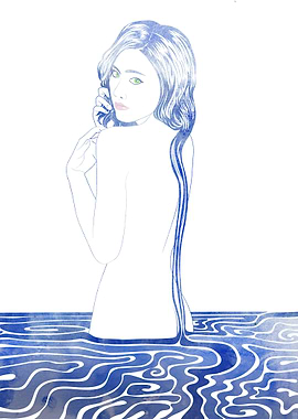 Water Nymph LXXVII - A mythological sea nymph rendered ...