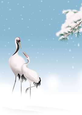 'Tsuru' digital painting, based on my original Nihonga ...