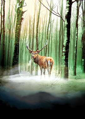 A deer in the forest