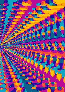 pink yellow blue orange and green symmetry abstract bac ...