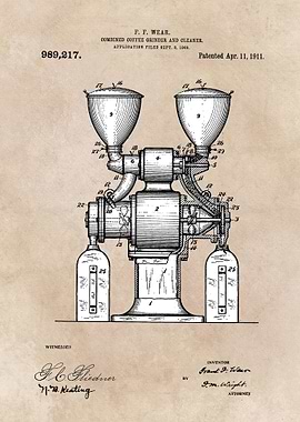 patent art Wear Combined Coffee grinder and cleaner 191 ...