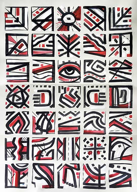 Hand drawn illustration of different indigenous symbols ...