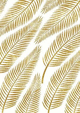 Golden Palm Leaves Pattern