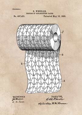 patent art Wheeler Process of ornamenting paper 1893