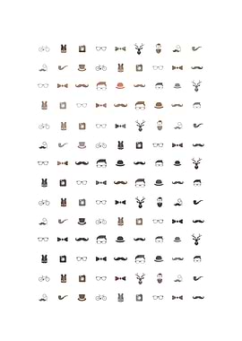 Hipster icons in textiles