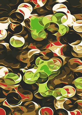 green brown and red circle pattern abstract background