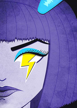 Textured vector illustration of the face of a beautiful ...