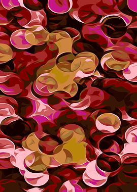 pink yellow and red circle pattern abstract background