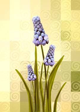 retro green flowers 1