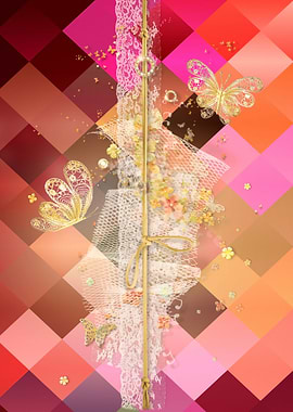 retro red Butterflys