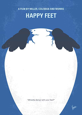 No744 My Happy Feet minimal movie poster Into the worl ...