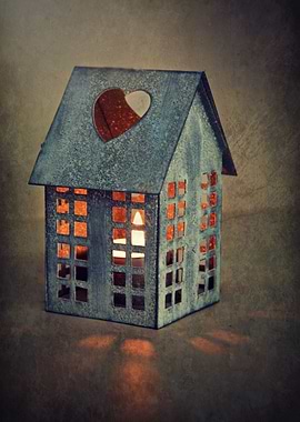 Lantern house with candle light