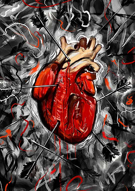 Heart & Arrows - A painting of heart and arrows with te ...