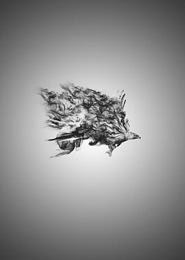 a beautiful eagle with a smoke effect,